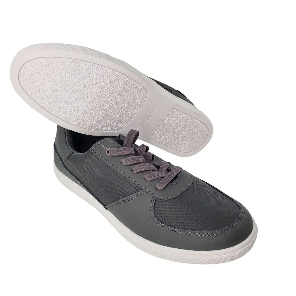 Weatherproof 11 Men Leather Sneakers Athleisure Retro Casual Shoes Vintage Gray